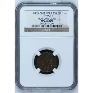1863 F-87/356 a NOT ONE CENT BN (2)